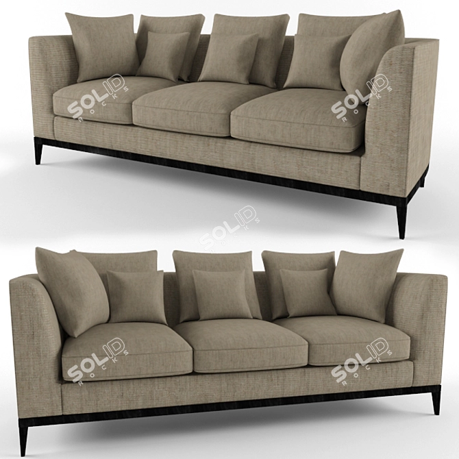 Linnell Rectangular Sofa, Upholstered in Fabric 3D model image 1