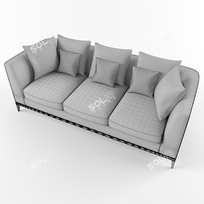 Linnell Rectangular Sofa, Upholstered in Fabric 3D model image 3