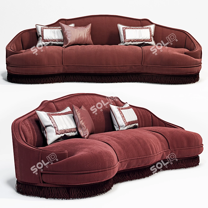 Plush Curved Sofa: Galimberti Nino 3D model image 1