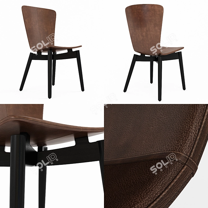 Modern Shell Dining Chair 3D model image 3