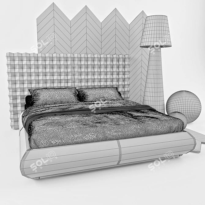 Chic Chocolat Bed Set 3D model image 2