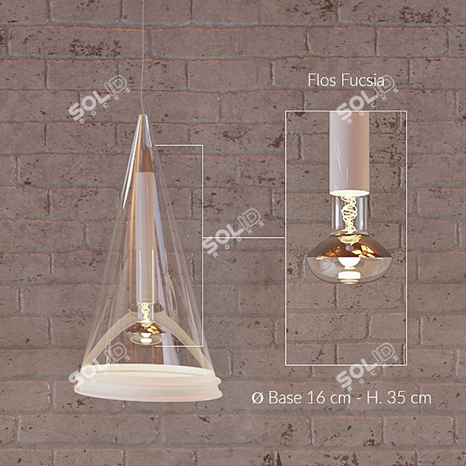 Elegant Flos Fucsia Pendant Lamp 3D model image 2