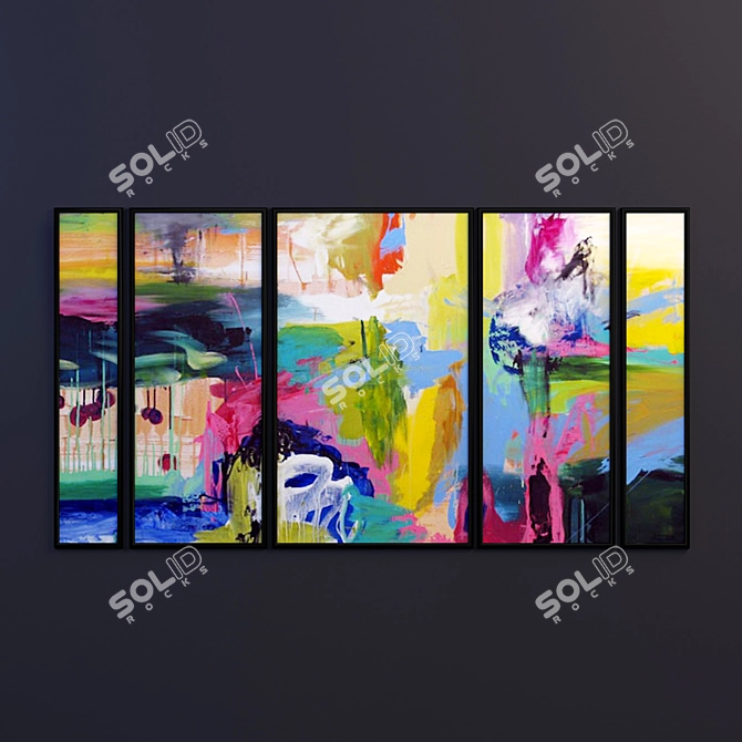 Abstract Art Paintings Set 3D model image 3