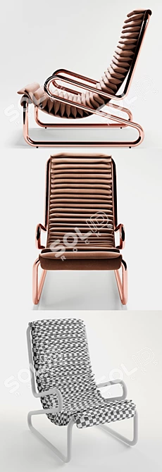 Armadillo High Back Chair: Stylish Italian Design 3D model image 2