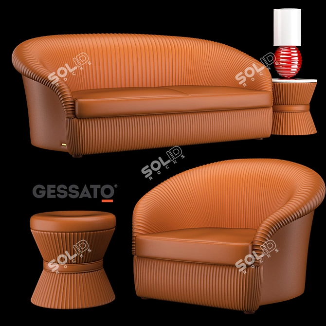 Elegant Gessato Chairs 3D model image 1