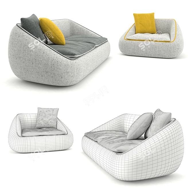 Alf DaFre Bamboo Sofa & Chair 3D model image 1