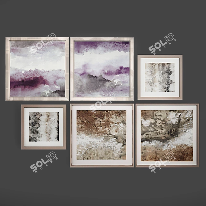 Zgallerie Abstract Art Collection 3D model image 1