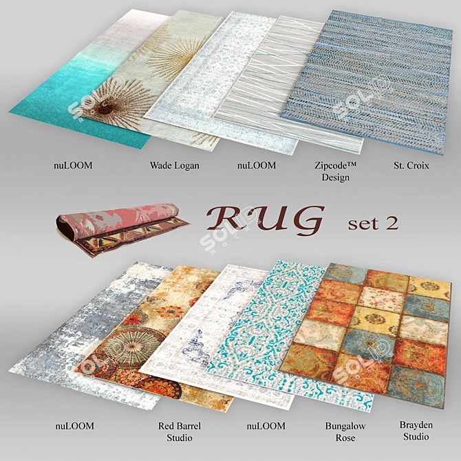 10 Rug Set Collection by Top Manufacturers 3D model image 1