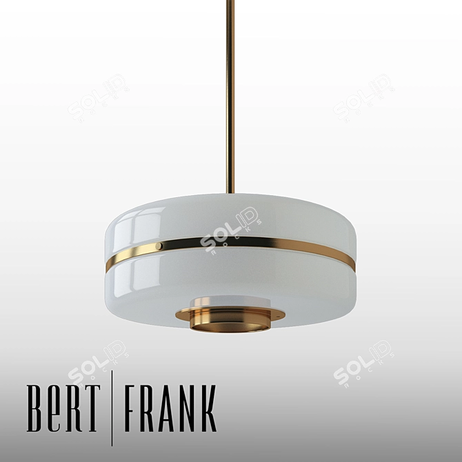 Opal Glass and Brass Masina Pendant Lamp 3D model image 1