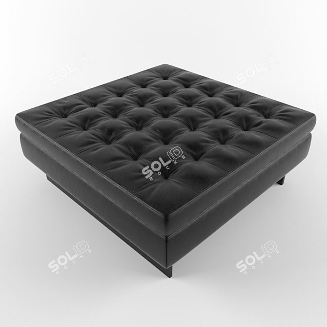 Adjustable Height Square Leather Ottoman 3D model image 1