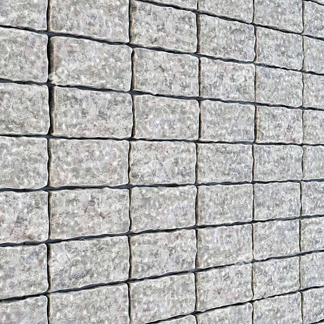 Sleek Gray Brick Panel 3D model image 1