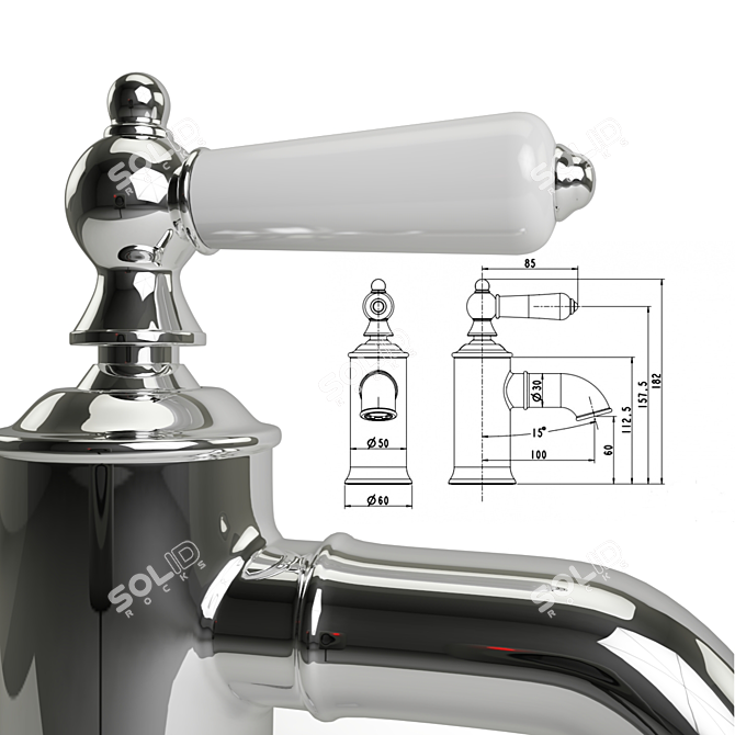 German-made Bravat Basin Mixer 3D model image 3