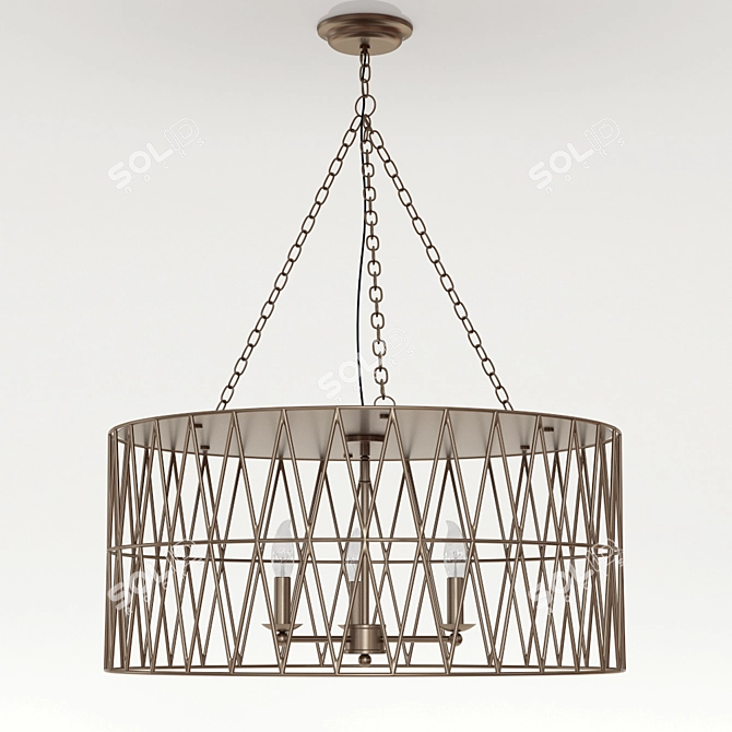 Elegant Grace Chandelier 3D model image 1