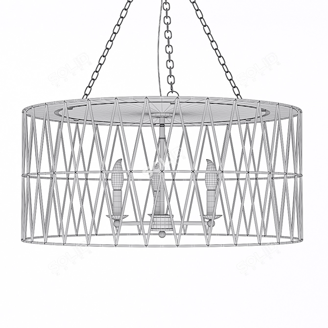 Elegant Grace Chandelier 3D model image 2