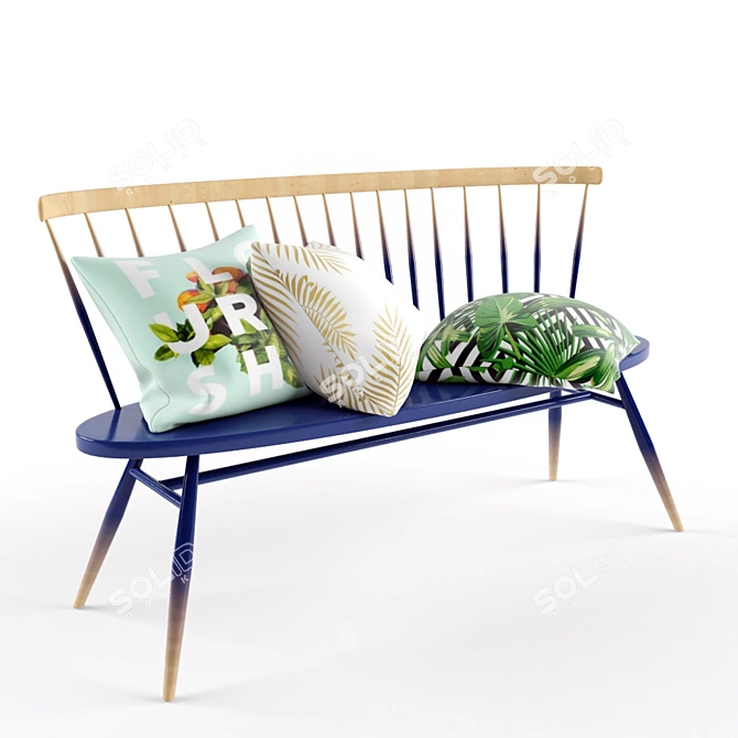 Elegant Modern Bench - 929mm x 1575mm x 585mm 3D model image 1