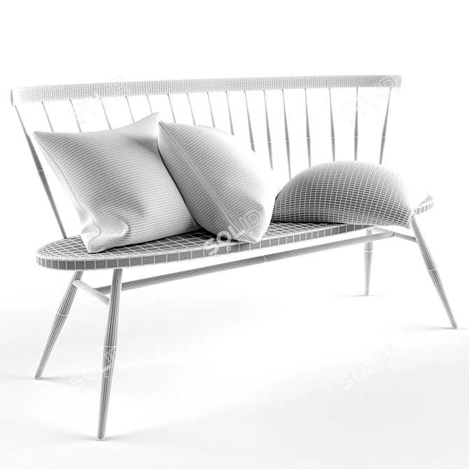 Elegant Modern Bench - 929mm x 1575mm x 585mm 3D model image 3