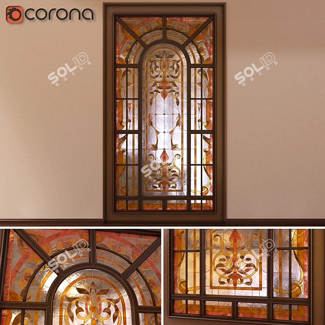 Artistic Garden Stained Glass 3D model image 1