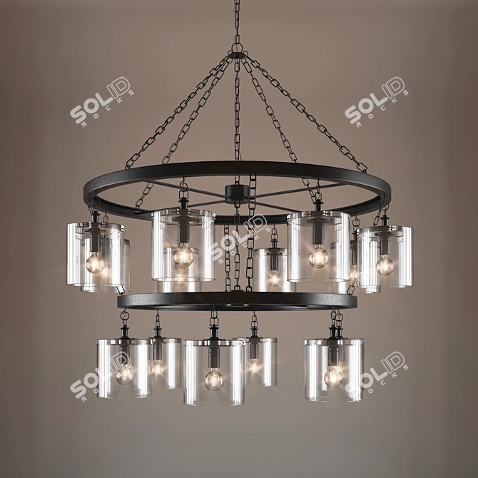 Restoration Hardware MASON Glass Pendant 3D model image 1