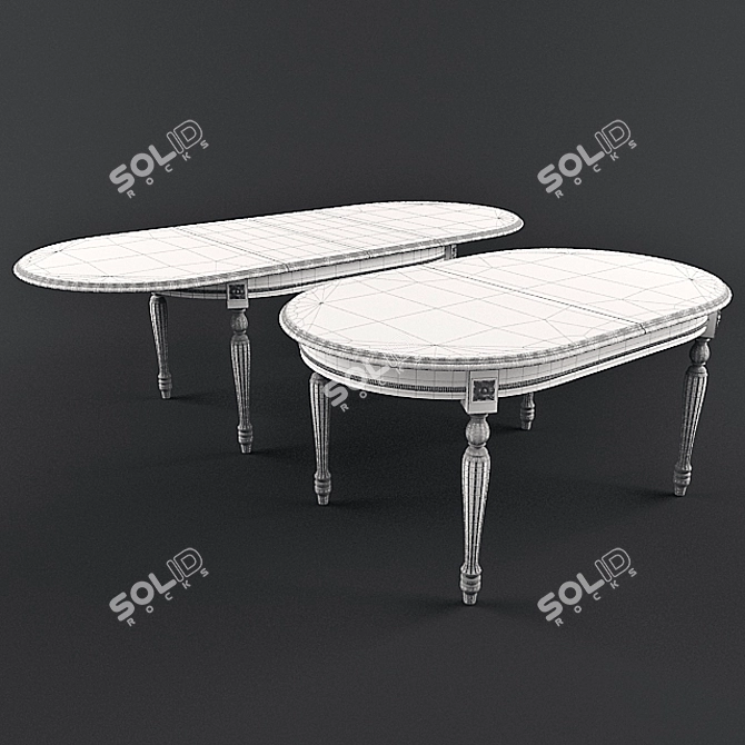 VERONA MOD Oval Extendable Dining Table 3D model image 3