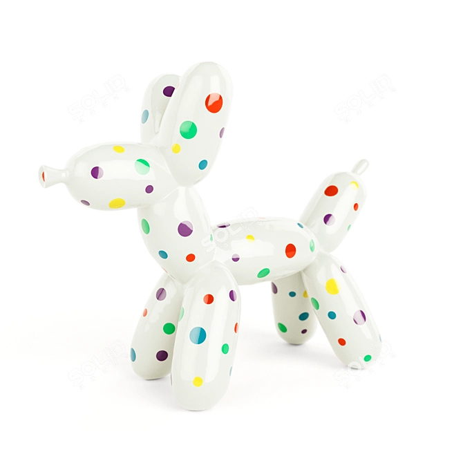 Whimsical Figurine Balloon: Colorful Polystone Decor 3D model image 1