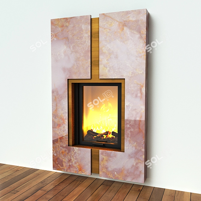 Onyx "Rozo" Fireplace with "Schmidt" Firebox & "Lina 3D model image 1