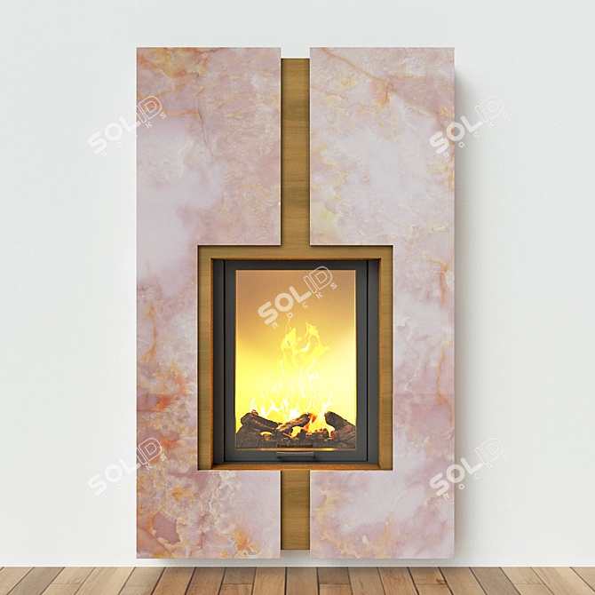 Onyx "Rozo" Fireplace with "Schmidt" Firebox & "Lina 3D model image 2