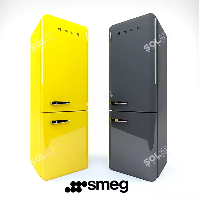 Sleek Smeg2 Fridge: No Frost, Adjustable Shelves 3D model image 1