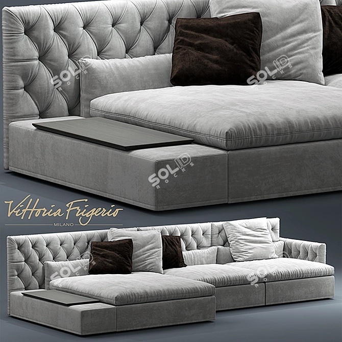 Elegant Capitonne Dominio Sofa 3D model image 1