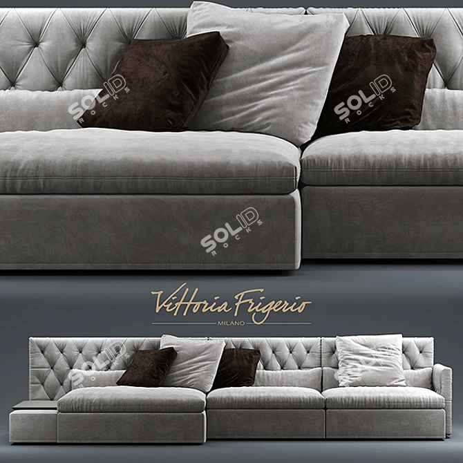 Elegant Capitonne Dominio Sofa 3D model image 2