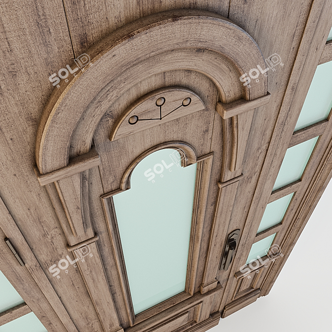  Custom Wooden Entrance Door | H2650 L1700 3D model image 3