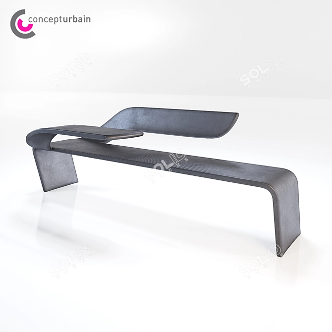 Urban Wave Bench 3D model image 1