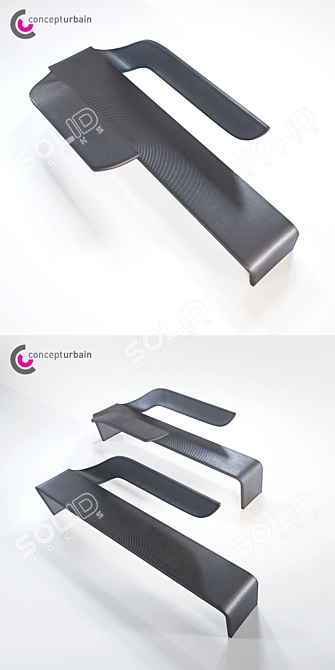 Urban Wave Bench 3D model image 2