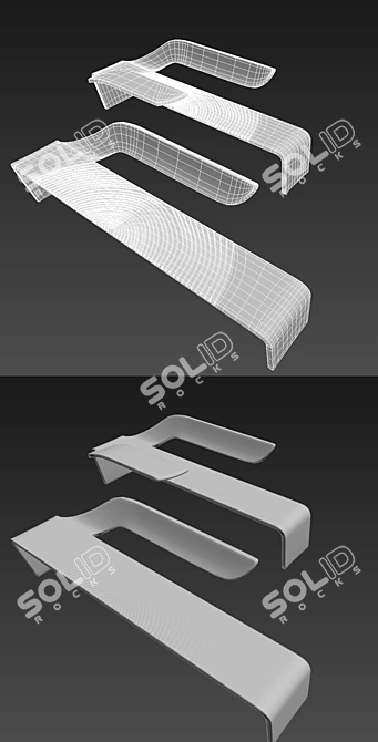 Urban Wave Bench 3D model image 3