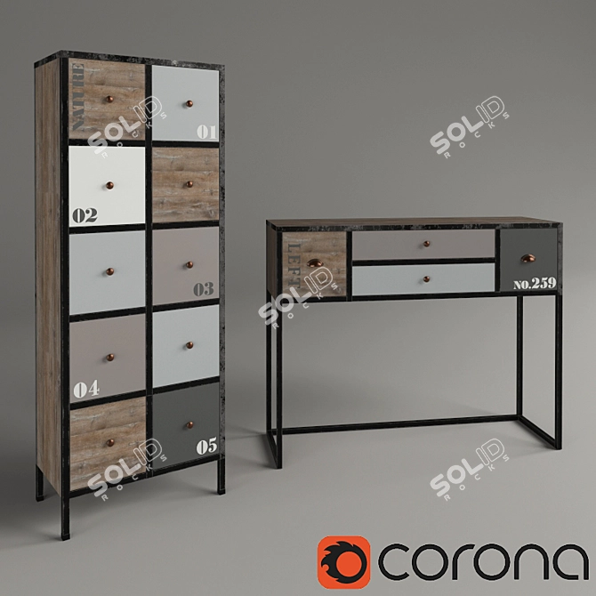 Modern Spanish Furniture Set 3D model image 1