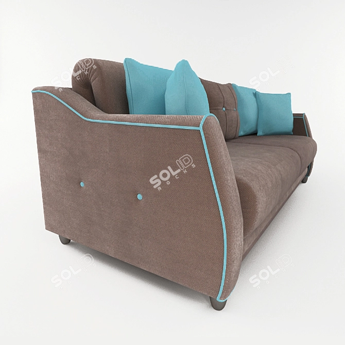 Bergamo Wellige - Modern 3-Seater Sofa 3D model image 2