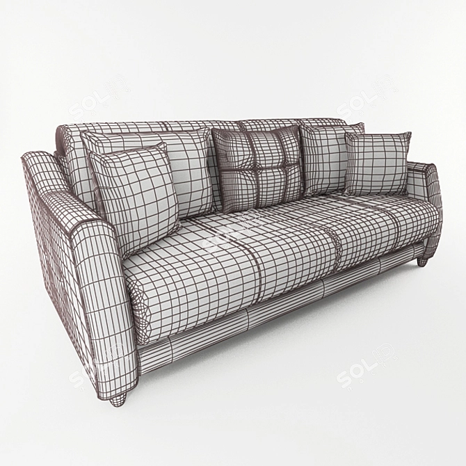 Bergamo Wellige - Modern 3-Seater Sofa 3D model image 3