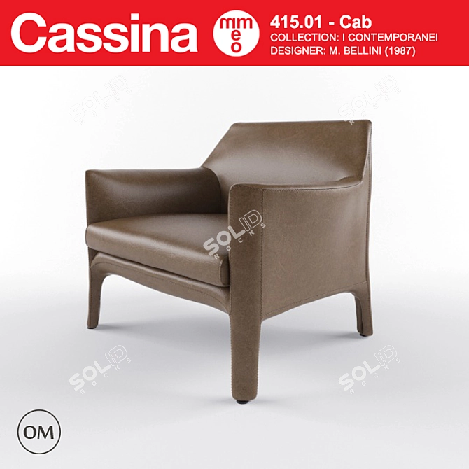 Cab Lounge Chair: Timeless Comfort 3D model image 1