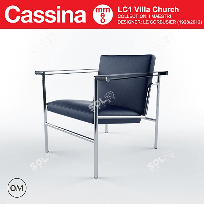 Le Corbusier's Iconic LC1 Chair 3D model image 1