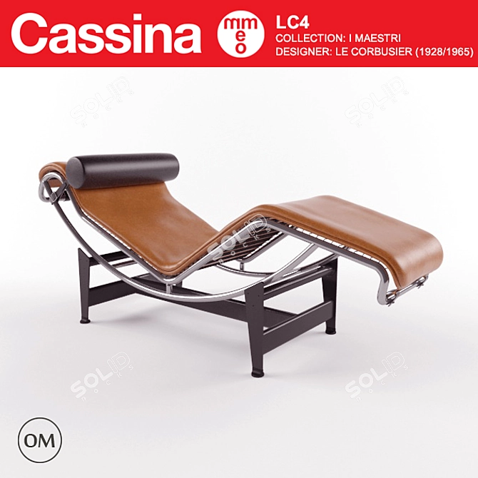 Iconic Cassina LC4 Chaise Lounge 3D model image 1