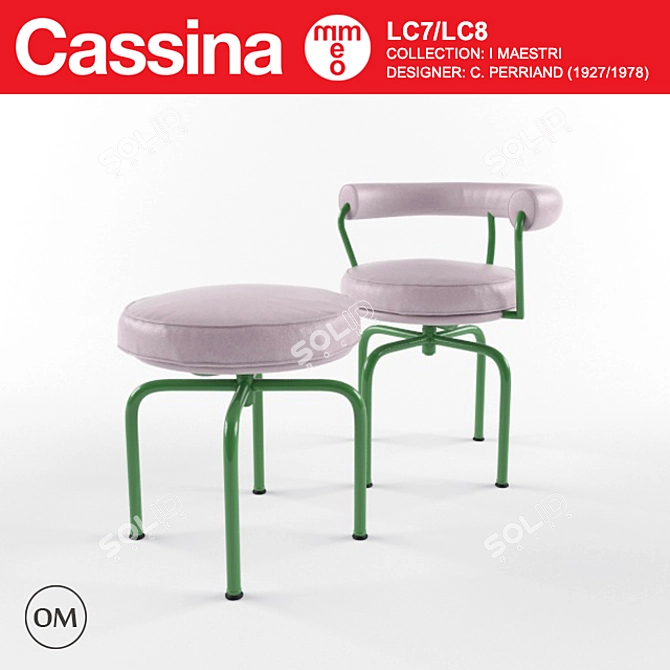Cassina LC7-LC8: Iconic Perriand Design 3D model image 1