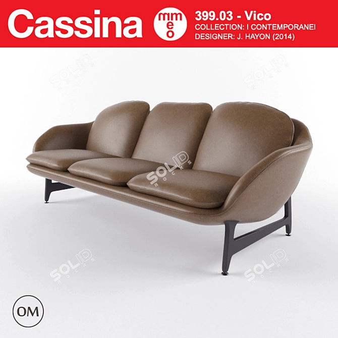 Cassina Vico Modern Large Sofa 3D model image 1