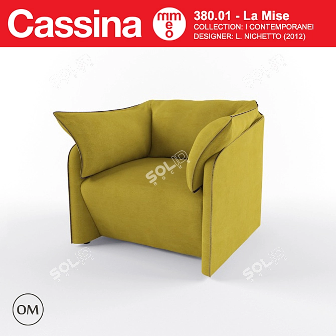 Modern Elegance: Cassina La Mise Armchair 3D model image 1