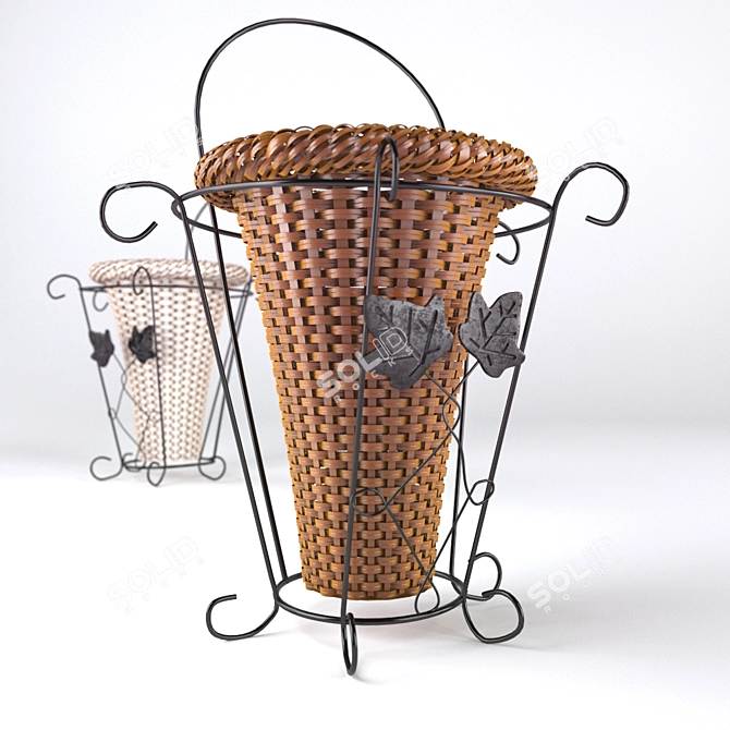 Elegant Basket Decor 3D model image 1