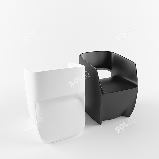 M114 OM Plastic Chair - Modern and Comfortable 3D model image 3