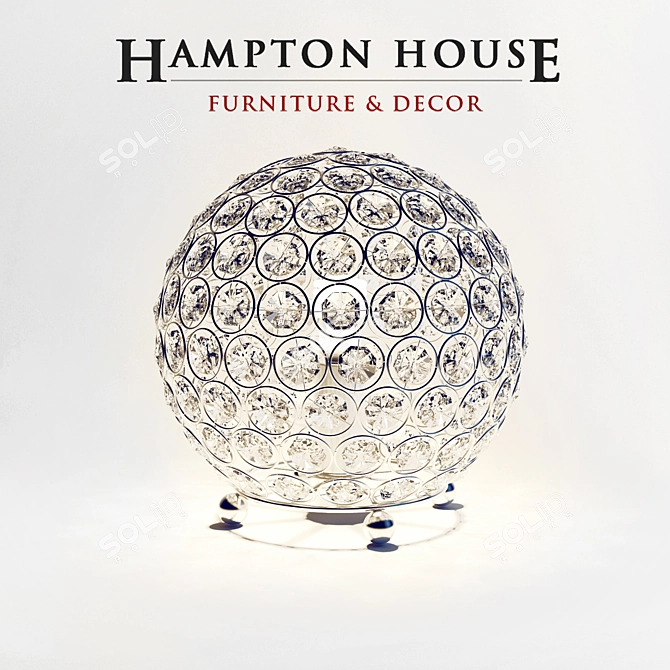 Elegant Crystal Ball Table Lamp 3D model image 1