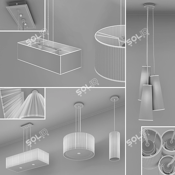 Title: Modern SLV Lamp Set 3D model image 3