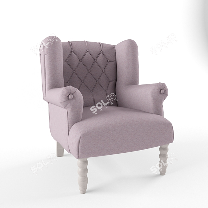 Loft Art Marseille Wing Chair - Classic Elegance 3D model image 1