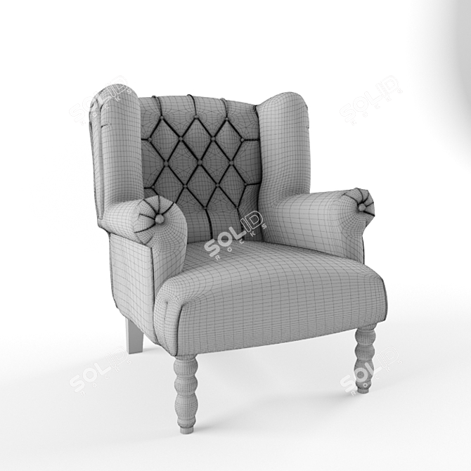 Loft Art Marseille Wing Chair - Classic Elegance 3D model image 2