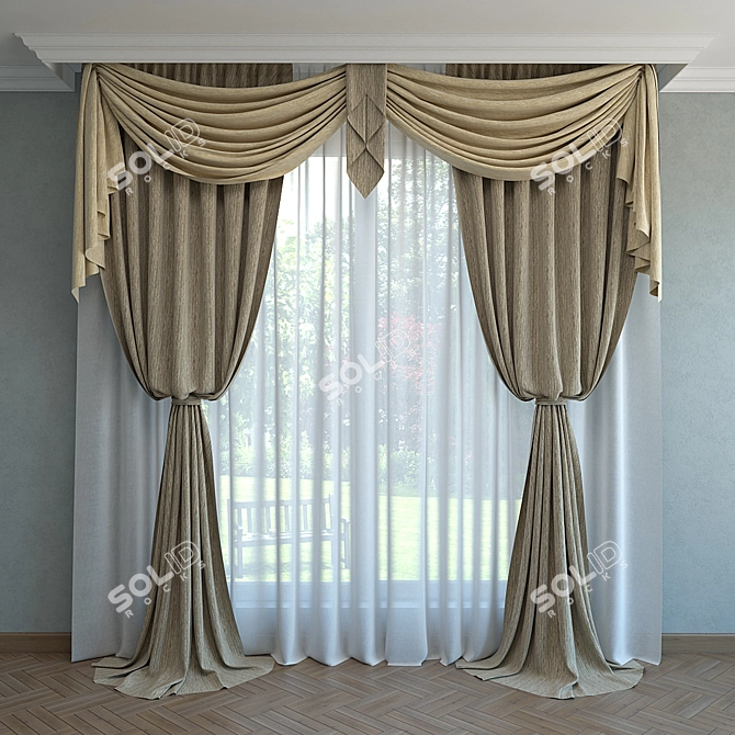 Elegant Drapery: Timeless Beauty 3D model image 1