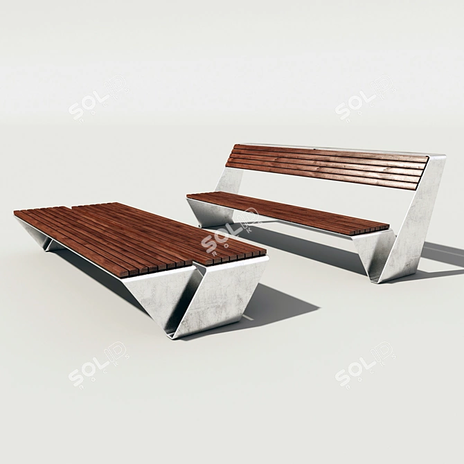 Modern Minimalistic Bench 3D model image 1